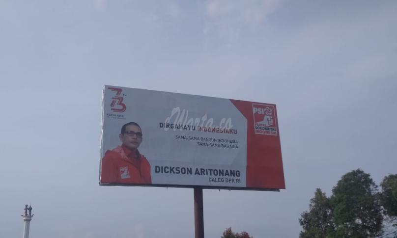 Baliho Bacaleg DPR RI Kader Partai PSI masih terpasang
