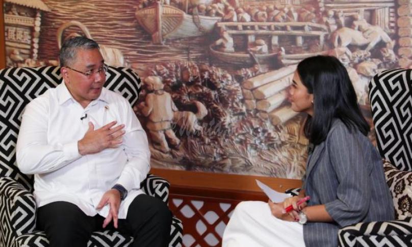 Menteri Desa, PDT dan Transmigrasi, Eko Putro Sandjojo saat menyampaikan capaian kinerja Kementerian Desa, PDT dan Transmigrasi dalam kurun waktu 4 tahun pemerintahan Jokowi-JK di Jakarta, Senin (1/4/2019). Foto: Matin/Kemendes PDTT