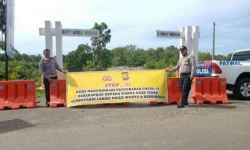 Cegah penyebaran covid-19, Polres Mukomuko tutup obyek wisata.