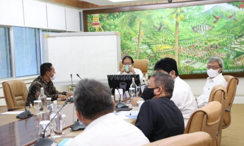 Wagub Dedy Ermansyah melakukan audiensi bersama Menteri Sofyan Djalil.