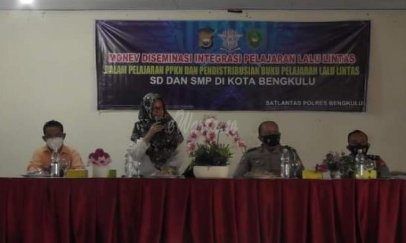 Disdik dan Satlantas Polres Bengkulu Monitoring Diseminasi Lalu Lintas