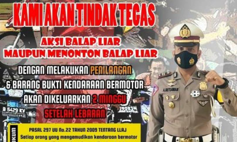 Polres Rejang Lebong Akan Tahan Kendaraan yang Dipakai Balap Liar