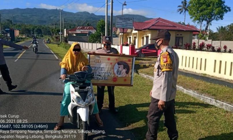 Polsek Curup Tegur 10 Warga Tak Pakai Masker