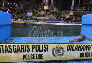 Pasca memakan korban, Polisi memasang garis polisline di tempat kejadian perkara