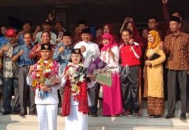 Sambutan meriah untuk dua putra-putri Bengkulu yang telah menorehkan prestasi dan mengharumkan nama provinsi Bengkulu