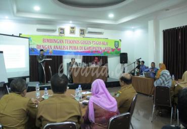 Bimbingan Teknis (Bimtek) Gugus Tugas KLA dengan Analisa PUHA (Pengarusutamaan Hak Anak) di Kabupaten/Kota tingkat Provinsi Bengkulu 2019, di Ruang Pertemuan salah satu Hotel kawasan Jalan Kapuas Kota Bengkulu, Selasa (01/10).
