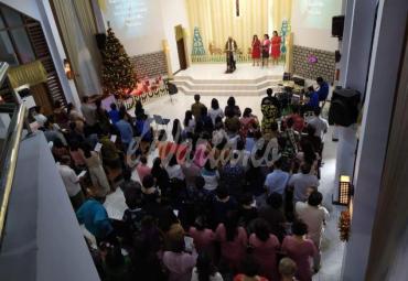 Perayaan Natal di Gereja Kristen Injili Indonesia Pasar De, Rejang Lebong.
