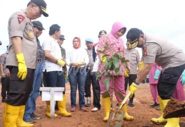 Penanaman pohok hijau terus dilakukan Polda jajaran bersama Pemkab Benteng.