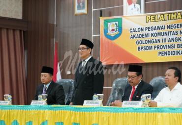 BPSDM Provinsi Bengkulu menggelar pelatihan dasar (Latsar) CPNS Golongan III Universitas Bengkulu dan Akademi komunitas negeri Rejang Lebong tahun 2018 di Aula Rafflesia Padang Kemiling, Senin (3/2).