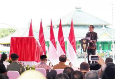 Presiden RI Joko Widodo saat menyampaikan sambutannya.