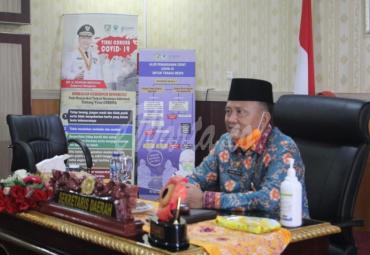 Mendagri Tito Karnavian, dalam Video Conference (Vidcon) bersama kementerian/lembaga serta seluruh pejabat pemerintah daerah se-Indonesia, Jumat  (29/5).
