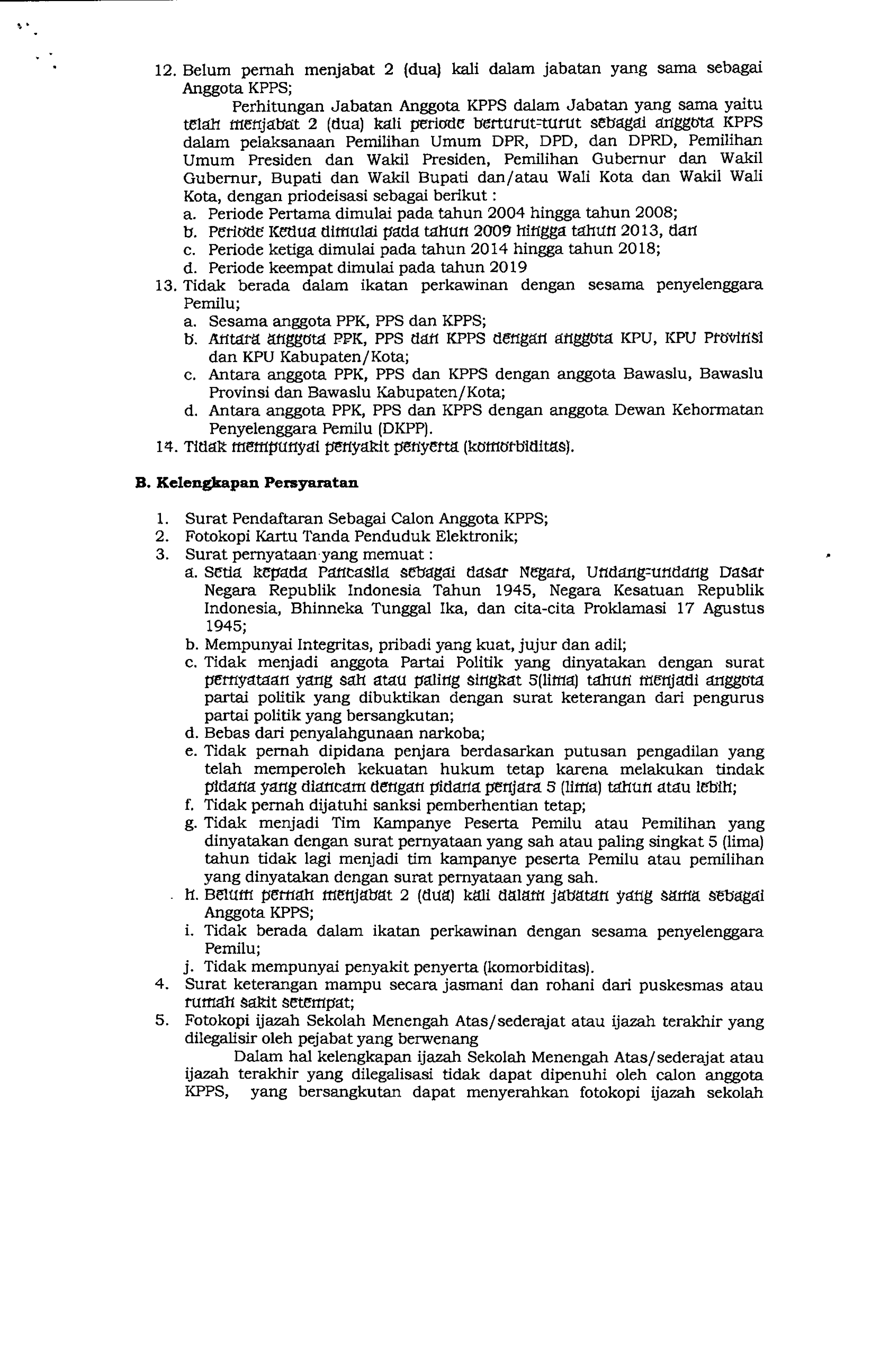 Pengumuman Pembentukan KPPS KPU Seluma