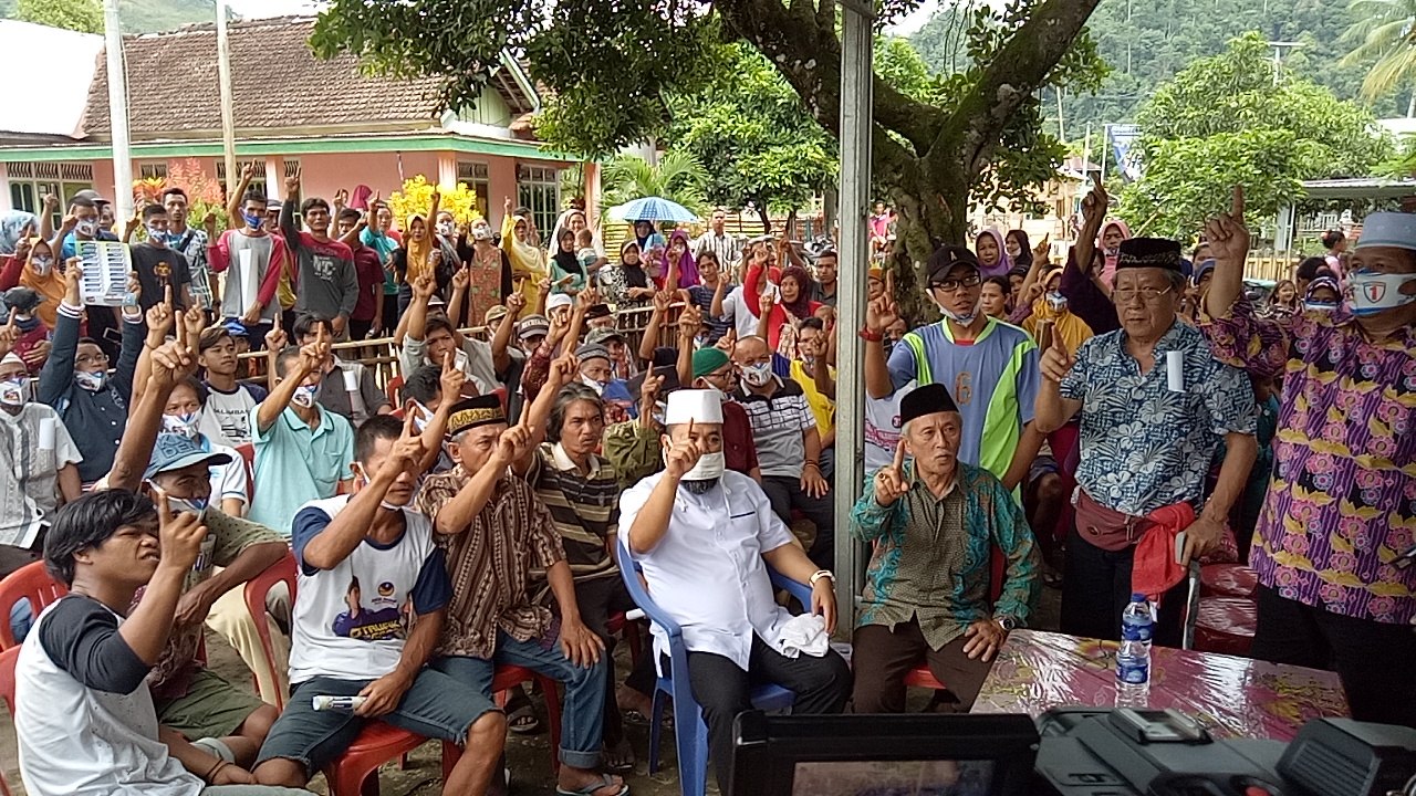Helmi Hasan saat berkampanye di Kaur