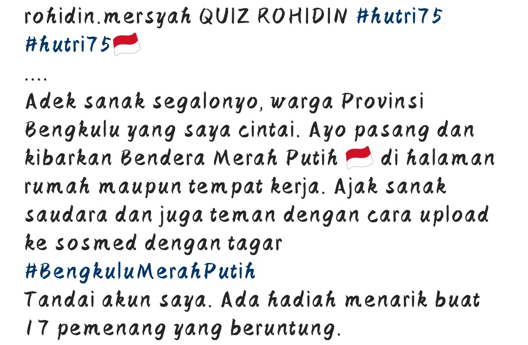 Unggahan di @rohidin.mersyah