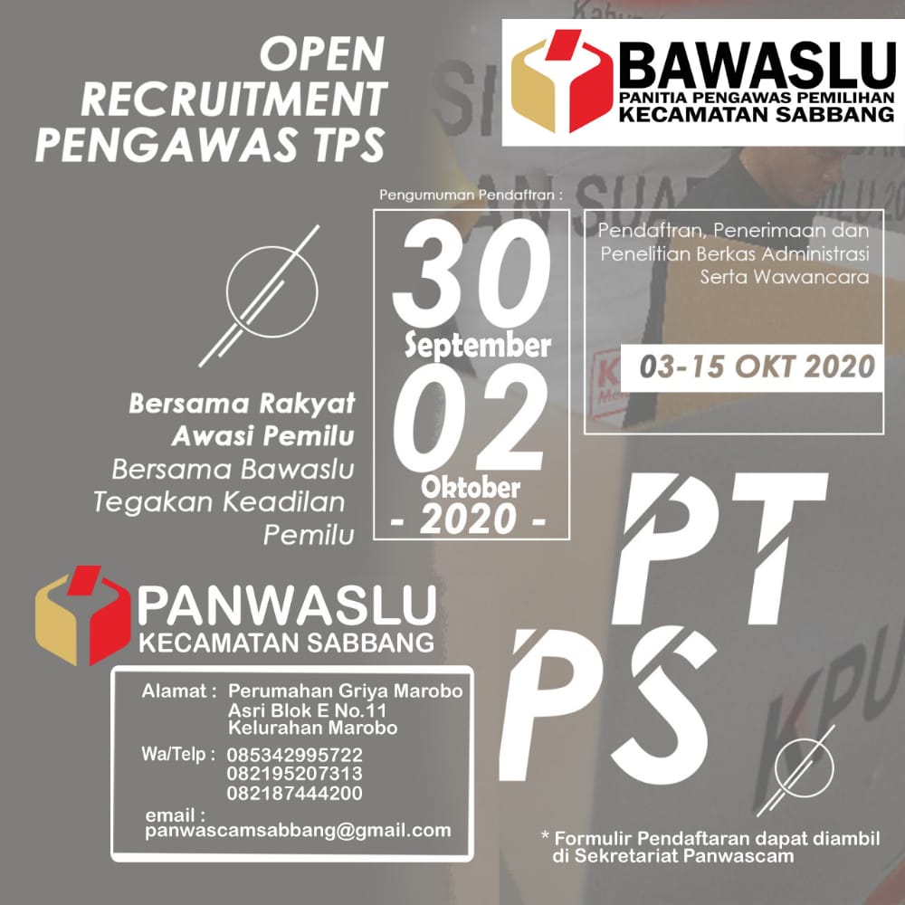 Lowongan kerja Panwaslu