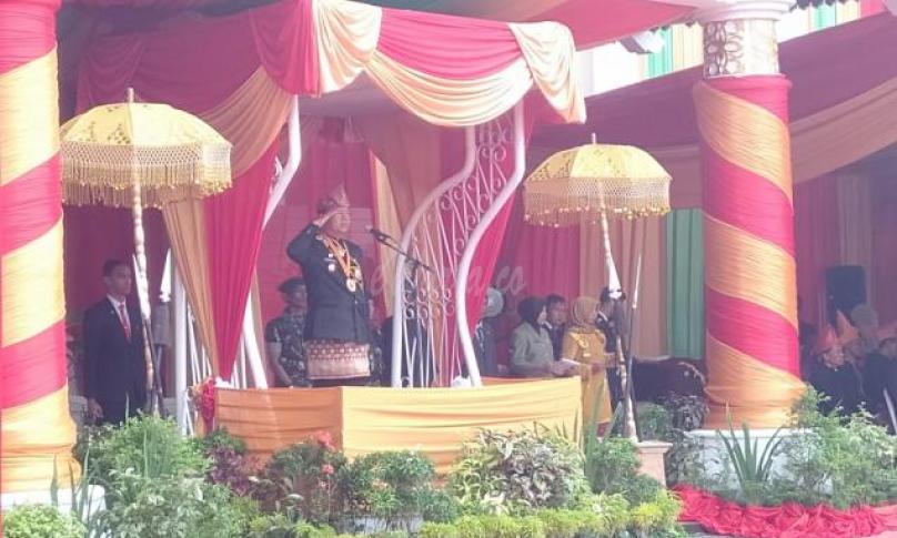 Plt Gubernur Bengkulu (Rohidin Mersyah) Irup Upacara HUT Provinsi Bengkulu
