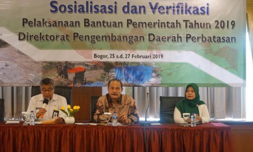 Sosialisasi dan verifikasi bantuan pembangunan infrastruktur wilayah perbatasan