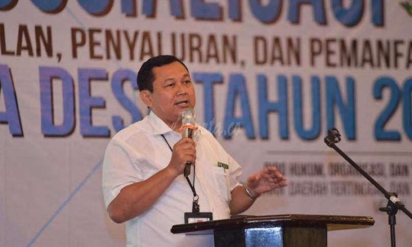 Dr. Undang Mugopal, SH, M.Hum, Kepala Biro Hukum dan Ortala menyampaikan Paparan tentang Potensi Penyimpangan Dana Desa (06 Maret 2019 di Emerald Garden Hotel, Kota Medan, Prov. Sumatera Utara) Foto: Sigit/Kemendes PDTT