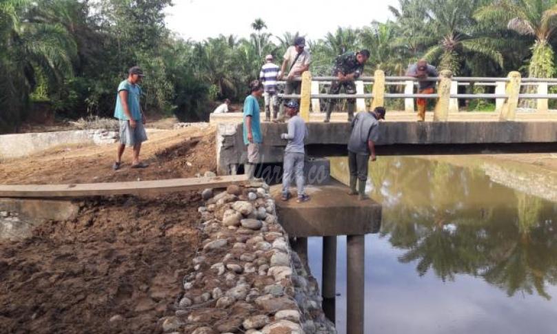 Pekerjaan TMMD di Desa Talang Alai terus di kebut