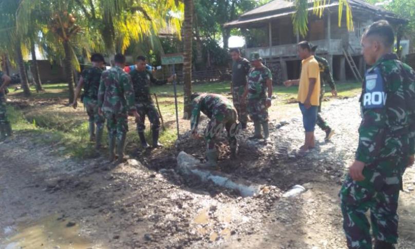Satgas TMMD rampungkan pemasangan gorong-gorong