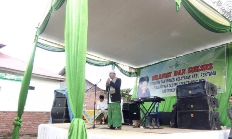 Peletakan batu pertama pembangunan sekretariat PCNU Kepahiang, Bengkulu