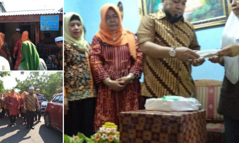 Walikota Bengkulu saat memberikan santunan kepada (Fitriani) warga yang sakit