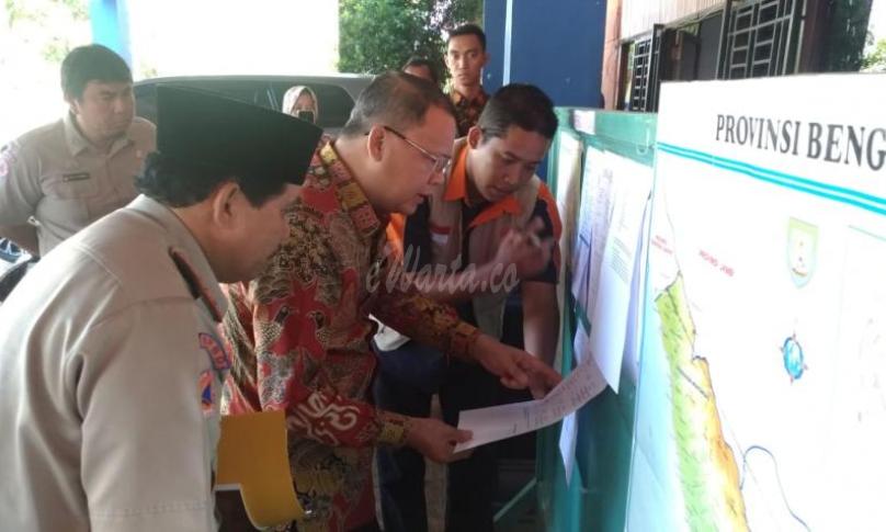 Gubernur Pantau Kondisi Terkini Posko Terpadu BPBD Bengkulu