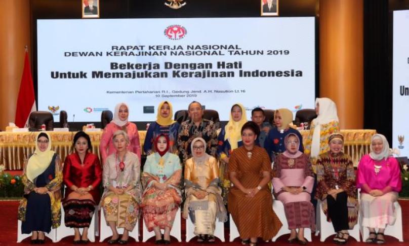 Rapat Kerja Nasional (Rakernas) Dewan Kerajinan Nasional (Dekranas) 2019, di Kementerian Pertahanan RI, Jakarta Pusat, (10/9).