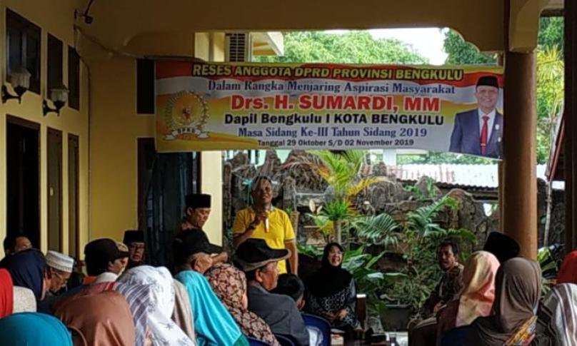 Ketua Komisi III DPRD provinsi Bengkulu, Sumardi jaring aspirasi masyarakat.