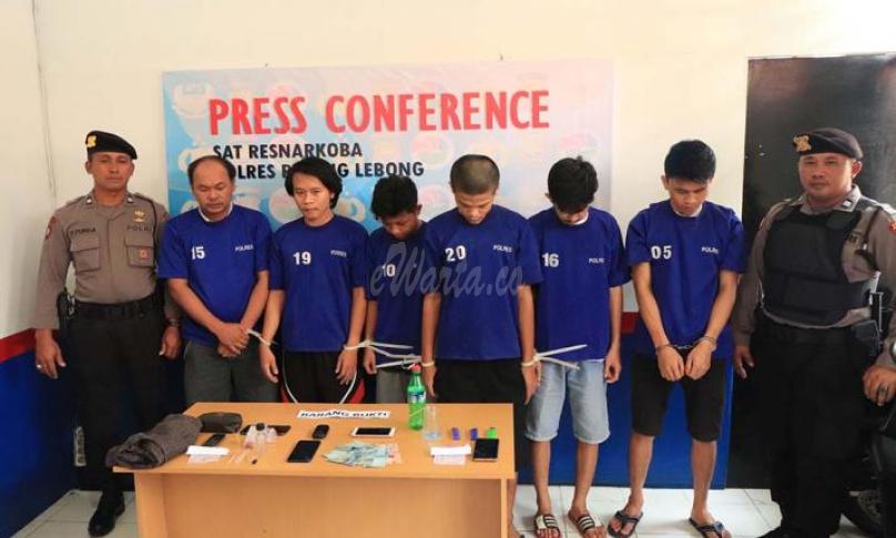 Pers Release tangkapan pelaku narkoba di Polres Rejang Lebong.
