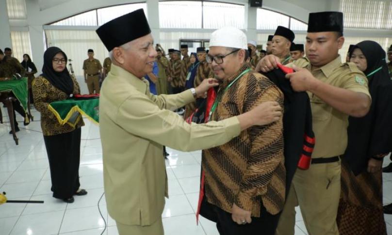 Pelantikan Bai'at Dewan MTQ se- Kabupaten Asahan, Senin (10/2/20).