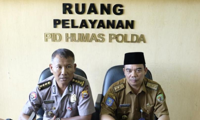 Polda Bengkulu gelar konferensi perss terkait isu hoaks covid-19 yang beredar di Bengkulu.