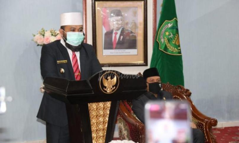 Walikota Bengkulu saat membacakan LKPJ tahun 2019.