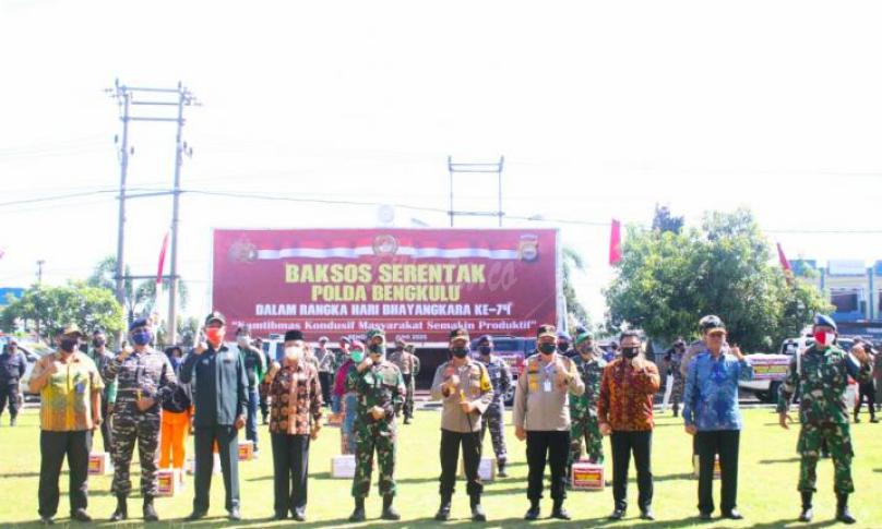  "Sinergi Membangun Bangsa, dalam Rangka Pencegahan Penanganan Covid-19, di Balai Raya Prajurit Makorem 041/Gamas, Jumat (26/6).