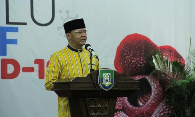 Gubernur Bengkulu Rohidin Mersyah saat menjadi keynote speaker Seminar Daerah 