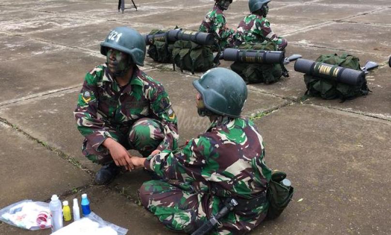 Para calon Bintara Pusat Pendidikan Korps Wanita TNI AD Prajurit Karier angkatan 25. Foto: Tempo/Adam Prireza