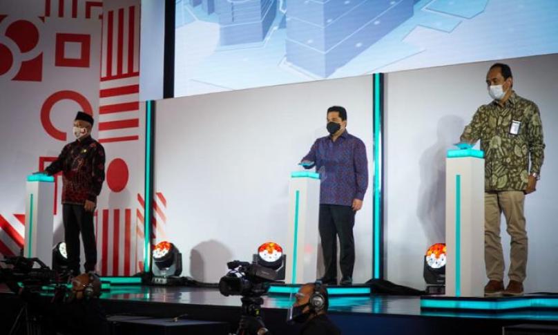 Menteri BUMN Erick Thohir di  Auditorium 3 Plaza Mandiri Jakarta