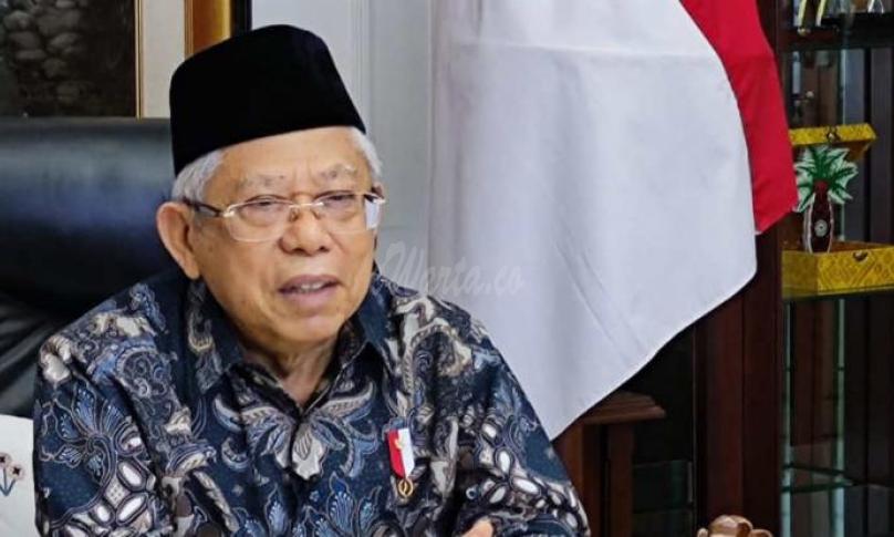 Wakil Presiden (Wapres) K.H. Ma’ruf Amin saat memberikan sambutannya pada acara Pembukaan Pengenalan Kampus Universitas Katolik Atma Jaya (Unika Atma Jaya) melalui konferensi video di kediaman resmi Wapres, Jalan Diponegoro Nomor 2, Jakarta Pusat, Senin (31/08/2020).