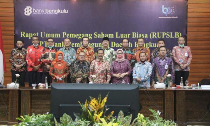 Rapat Umum Pemegang Saham (RUPS) Luar Biasa Bank Bengkulu, di Graha Bank Bengkulu, Rabu (16/9).