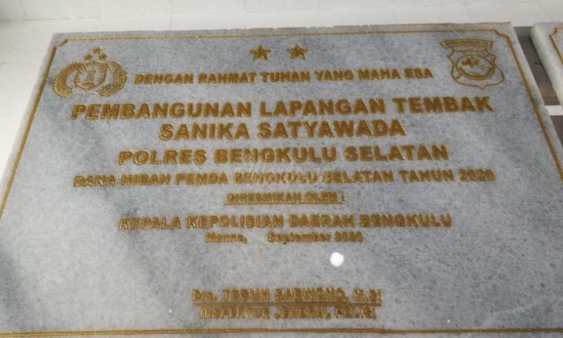 Peresmian lapangan tembak Polres Bengkulu Selatan