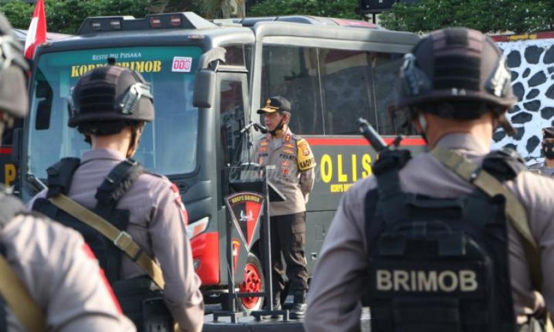 Personil Sat Brimob Polda Bengkulu, Rabu (30/09) pukul 07.30 Wib.