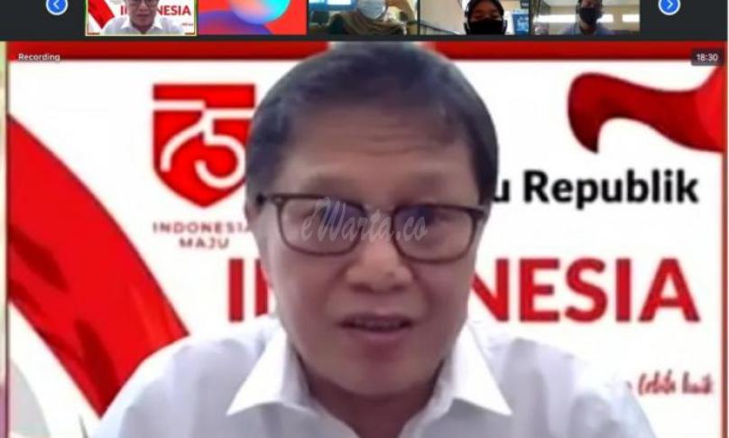 Kepala Badan Litbang SDM Kementerian Kominfo, Basuki Yusuf Iskandar dalam Pembukaan Pelatihan Digitalisasi Kelompok Ekonomi Eks Pekerja Migran Indonesia yang berlangsung secara virtual dari Jakarta, Senin (07/09/2020)