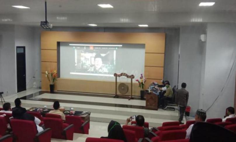 Wamenag saat memberikan kuliah umum secara virtual dalam Kuliah Iftitah Institut Agama Islam Negeri (IAIN) Curup