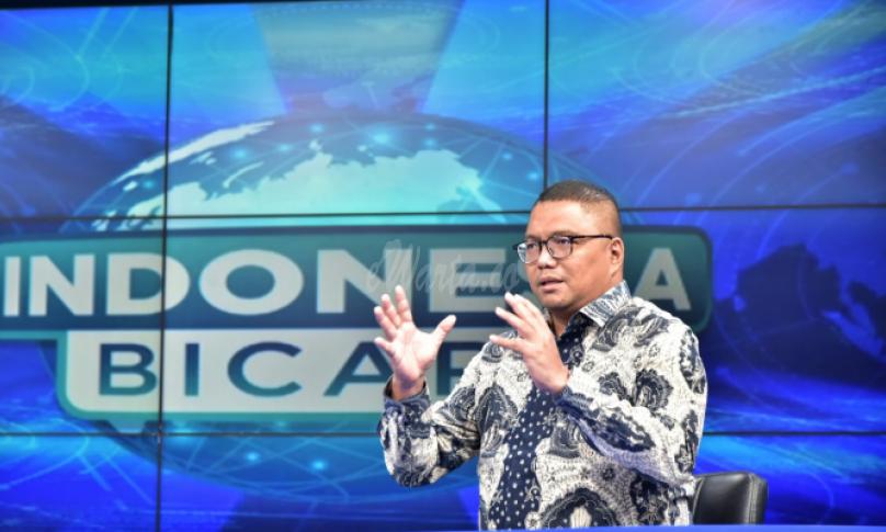 Anggota Bawaslu Fritz Edward Siregar menjadi pembicara dalam dialog tentang Pemanfaatan Ruang Digital untuk Kampanye Pilkada 2020 di Gedung TVRI Jakarta, Kamis (08/10/2020). Foto: Humas Bawaslu RI