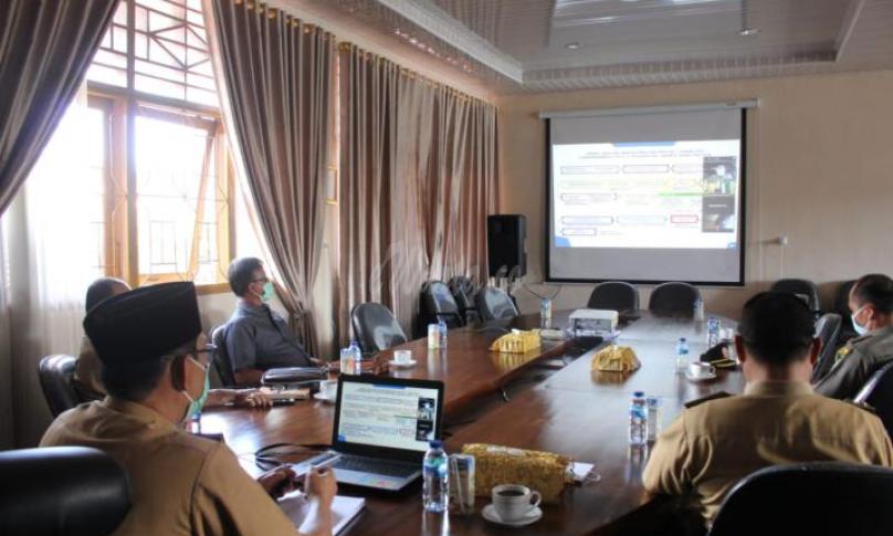 Rapat Koordinasi Analisa dan Evaluasi Pelaksanaan Data Kependudukan dan Data Pemilih Pilkada tahun 2020 secara virtual, Selasa (24/11).