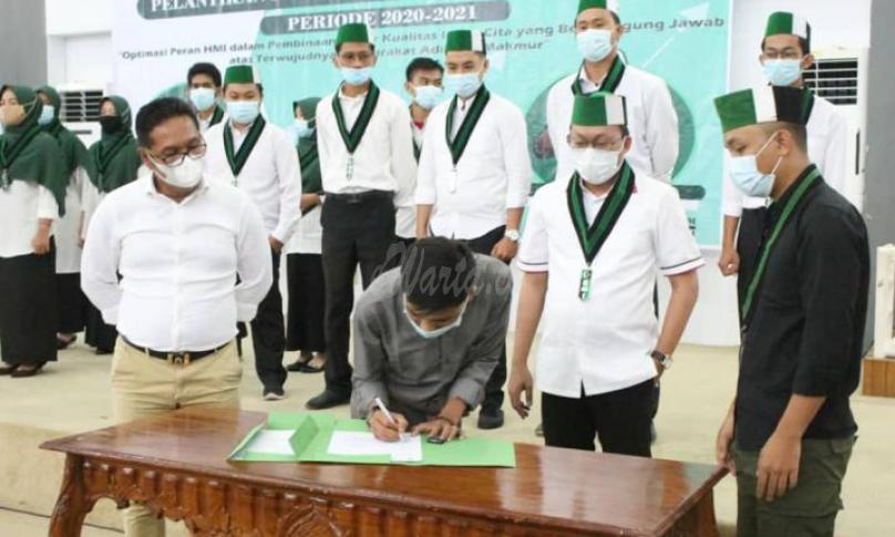Plt Gubernur Bengkulu Hadiri Pelantikan Pengurus HMI Periode 2020-2021