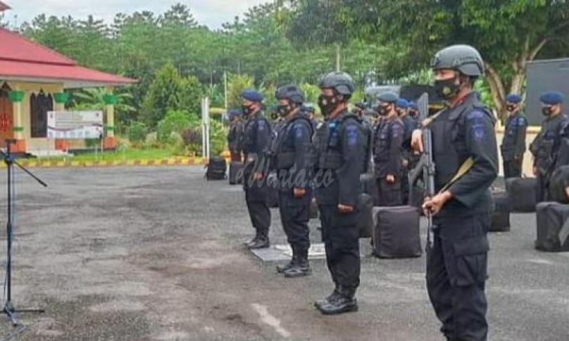 Danki Brimob 3 Yon B Baebunta, Imbau Masyarakat Patuhi Prokes saat ke TPS