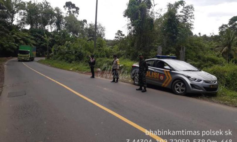 Polsek SK Gelar Patroli Bersama Brimob dan TNI Amankan Jalur PUT 
