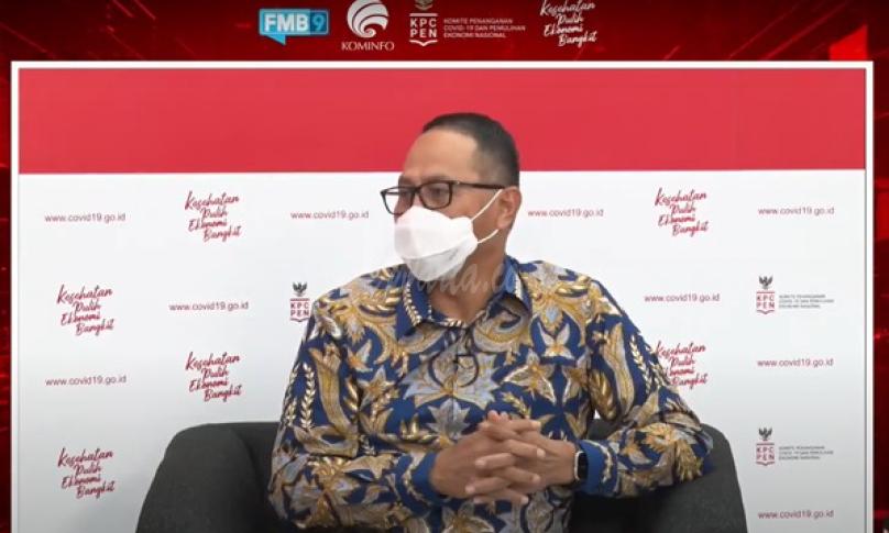 Dirjen Aptika Kominfo, Semuel A. Pangerapan dalam dialog Interaktif yang bertajuk “Tolak dan Waspada Hoaks”, dari ruang Media Center KPC PEN, Jakarta, Selasa (26/01/2021).