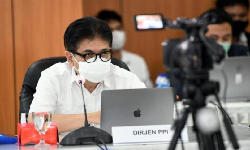 Dirjen PPI Ahmad M. Ramli dalam Rapat Virtual Kementerian Kominfo bertema "Menkominfo Menyapa: Indonesia Terkoneksi, Semakin Digital Semakin Maju", dari Jakarta, Senin (04/01/2021). - (Indra Kusuma)